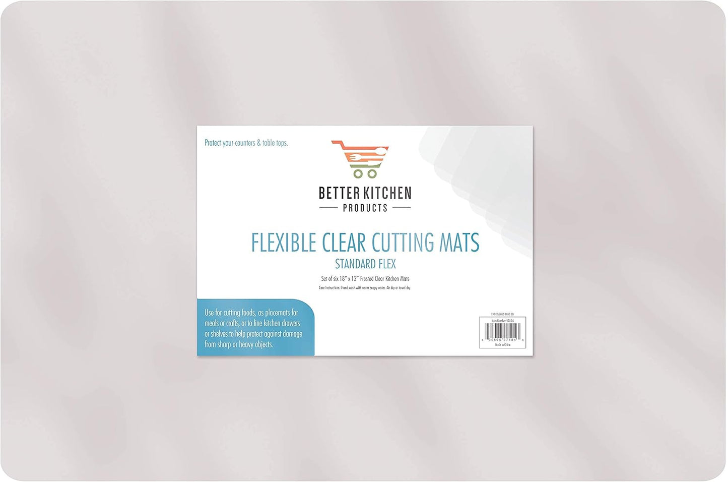 Extra Thick Flexible Frosted Clear Plastic Cutting Mats, 12" x 18", Set of 6