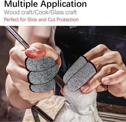 Finger Cots Cut Resistant Protector - Finger Covers for Cuts, Gloves Life Extender, Cut Resistant Finger Protectors for Kitchen, Work, Sculpture, Anti-Slip, Reusable (Gray, 12PK)