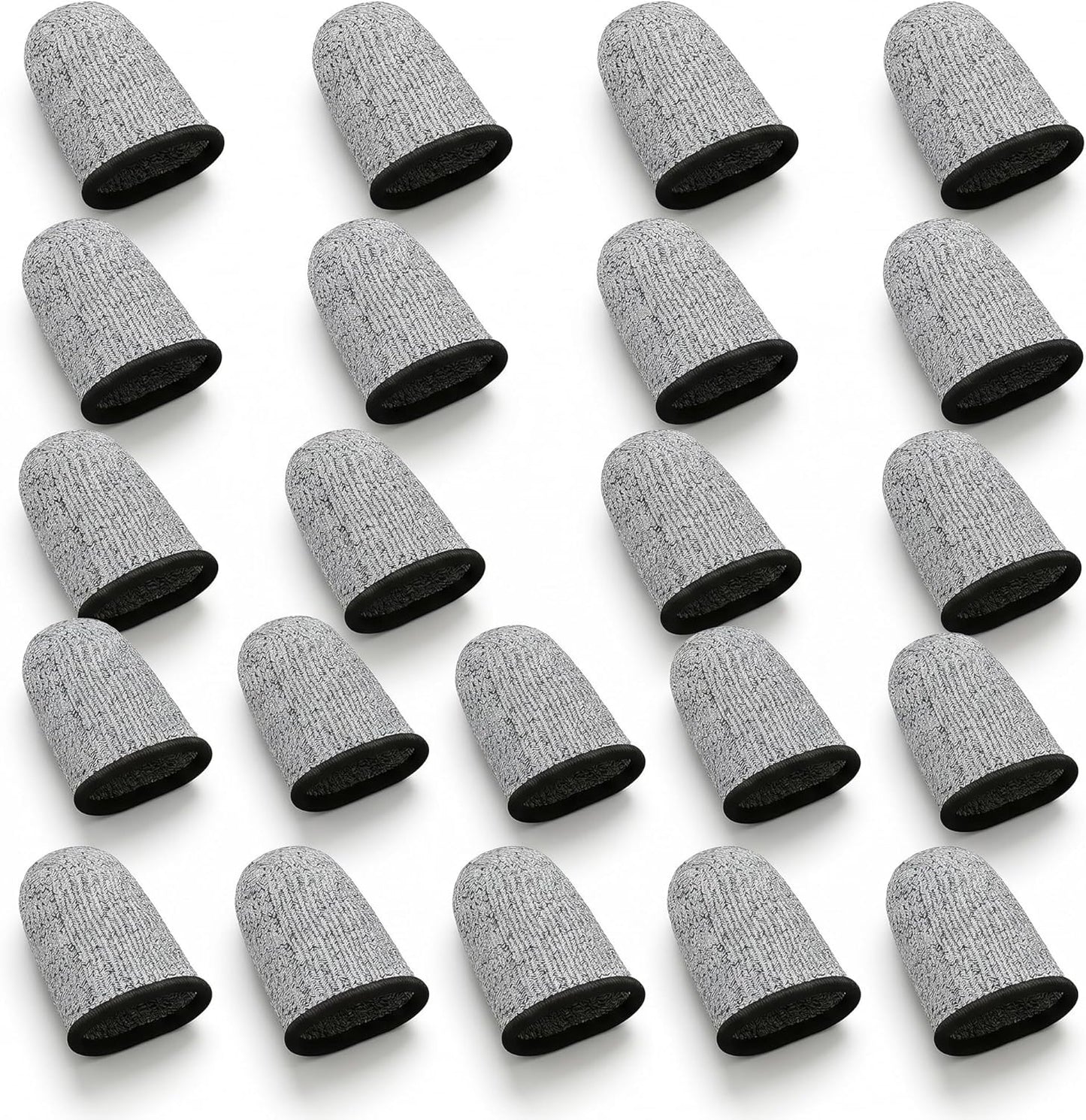 Finger Cots Cut Resistant Protector - Finger Covers for Cuts, Gloves Life Extender, Cut Resistant Finger Protectors for Kitchen, Work, Sculpture, Anti-Slip, Reusable (Gray, 12PK)