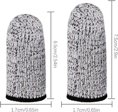 Finger Cots Cut Resistant Protector - Finger Covers for Cuts, Gloves Life Extender, Cut Resistant Finger Protectors for Kitchen, Work, Sculpture, Anti-Slip, Reusable (Gray, 12PK)