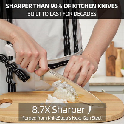 KnifeSaga Knife Set, 15 Pcs Kitchen Knife Block Set, Enduring Razor-Sharp Japanese High Carbon Stainless Steel Chef Knife Set with Block and Sharpener, Premium Black Knives Set for Kitchen