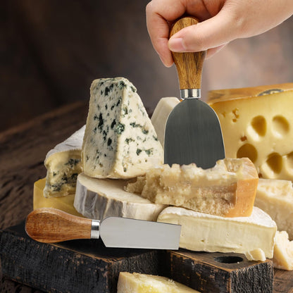 9 Pack Cheese Knives with Holder Acacia Wood Charcuterie Board Accessories