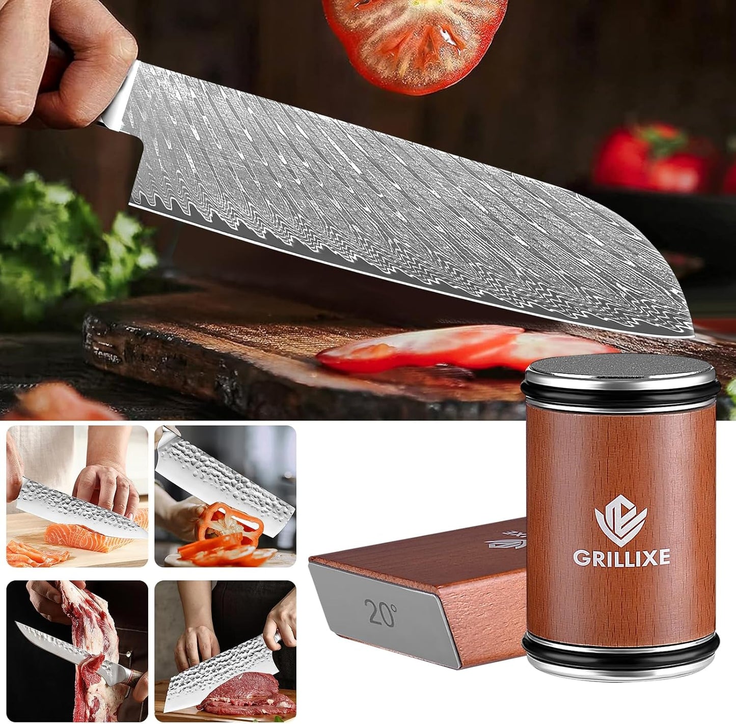 Professional Rolling Knife Sharpener Kit, Kitchen Knife Sharpener with 2 Extra Diamond and Ceramic Discs, 15° & 20° Magnetic Angle Knife Sharpening for Steel of Any Hardness.