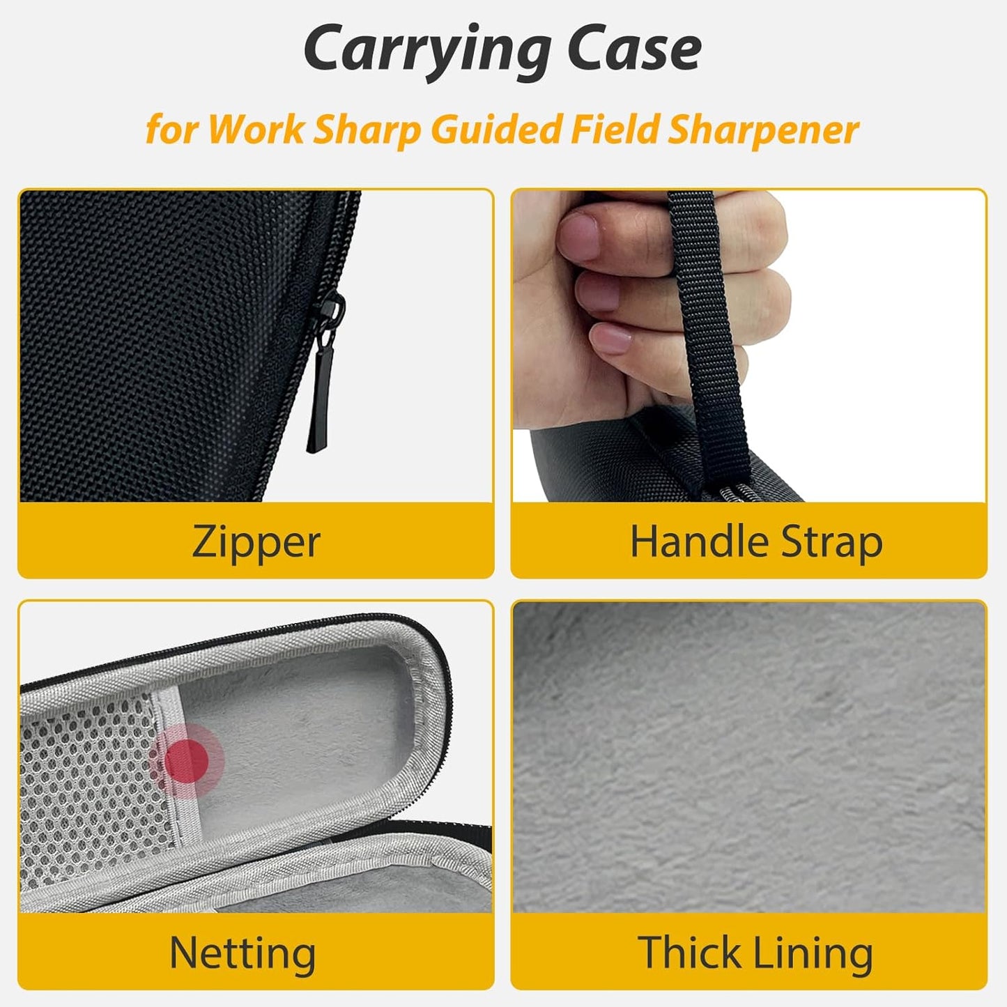 Hard Travel Carrying Case for Work Sharp Guided Field Sharpener Black