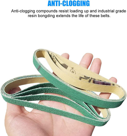 24 Pack 1/2" x 10" Replacement Knife Sharpener Sander Belt Kit for Work Sharp WSCMB Combo Knife Sharpener- 80/120/240/400/1000/1200 Grits Sanding Belt (0.5 x10 Inch)