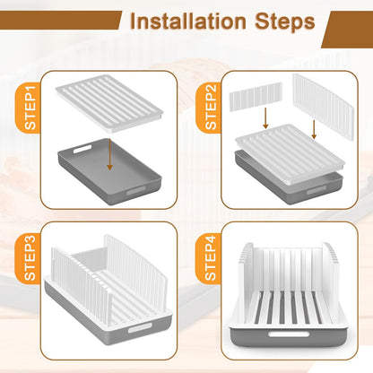Adjustable Width Bread Slicer for Homemade Bread with Bread Box | Bread Slicing Guide Foldable and Compact Cutting Guide with Crumb Tray Suitability for Homemade Bread Bagels Cakes