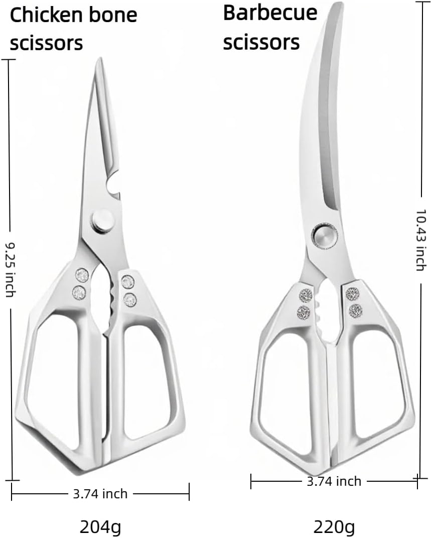 Kitchen Scissors Set of 2, Heavy Duty Poultry Shears & Meat Scissors, Stainless Steel Food Shears for Cooking, Sharp Cooking Scissors for Kitchen, Dishwasher Safe Kitchen Shears