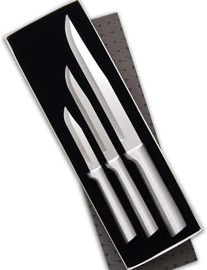 Housewarming Gift Set (S02), 3-Piece Knife Set, Stainless Steel Blades, Silver Handle