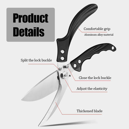 Heavy Duty Poultry Shears, Kitchen Scissors for Food, All Purpose Stainless Steel Kitchen Shears for Chicken Turkey Meat Fish - Dishwasher Safe & Ergonomic Handle (Black)