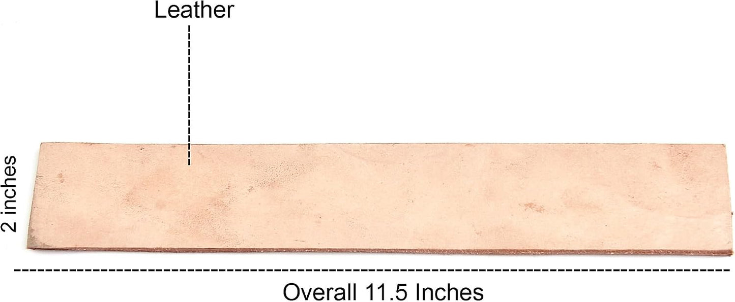 Professional Leather Knife Strop – 12″ x 2″ Genuine Brown Leather Sharpening Belt – Fine Grit for Razors, Chef’s Knives, Straight Razors, Blades & Tools