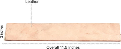 Professional Leather Knife Strop – 12″ x 2″ Genuine Brown Leather Sharpening Belt – Fine Grit for Razors, Chef’s Knives, Straight Razors, Blades & Tools