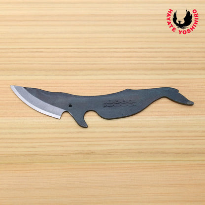 Yoshihiro Kujira Whale Shaped Japanese Utility Knife High Carbon Steel Kurouchi Finish Hand Forged Novelty Gift Made in Japan Type C