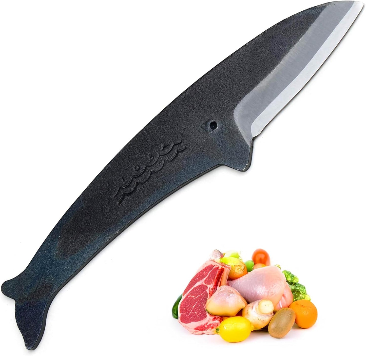 Yoshihiro Kujira Whale Shaped Japanese Utility Knife High Carbon Steel Kurouchi Finish Hand Forged Novelty Gift Made in Japan Type C