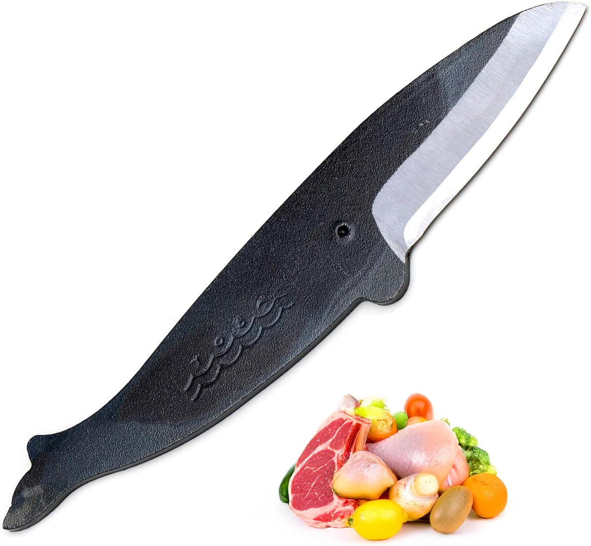Yoshihiro Kujira Whale Shaped Japanese Utility Knife High Carbon Steel Kurouchi Finish Hand Forged Novelty Gift Made in Japan Type C