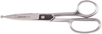 G758BP Scissors, Made in USA, Straight Trimmer with Ball Point for Poultry Venting, Stainless Steel, 8-Inch