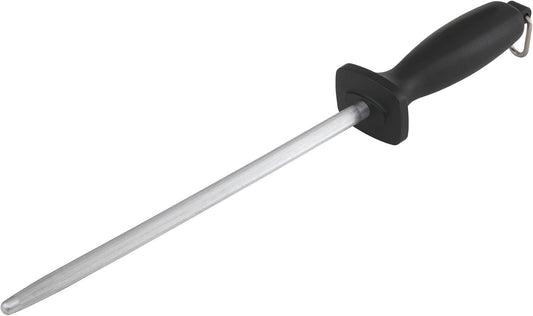 Smith’s 9-Inch Sharpening Steel – High-Carbon Steel Knife Sharpener – Hanging Hook – Protective Hand Guard – Quick Straight Blade Sharpening