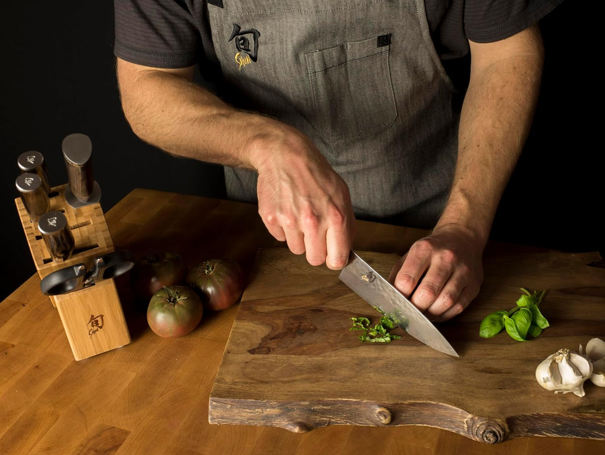 Premier Blonde 6" Chef's Knife | Handcrafted Japanese Kitchen Knife, VG-MAX Core, Damascus Stainless Steel Cladding, Pakkawood Handle
