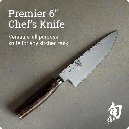 Premier Blonde 6" Chef's Knife | Handcrafted Japanese Kitchen Knife, VG-MAX Core, Damascus Stainless Steel Cladding, Pakkawood Handle