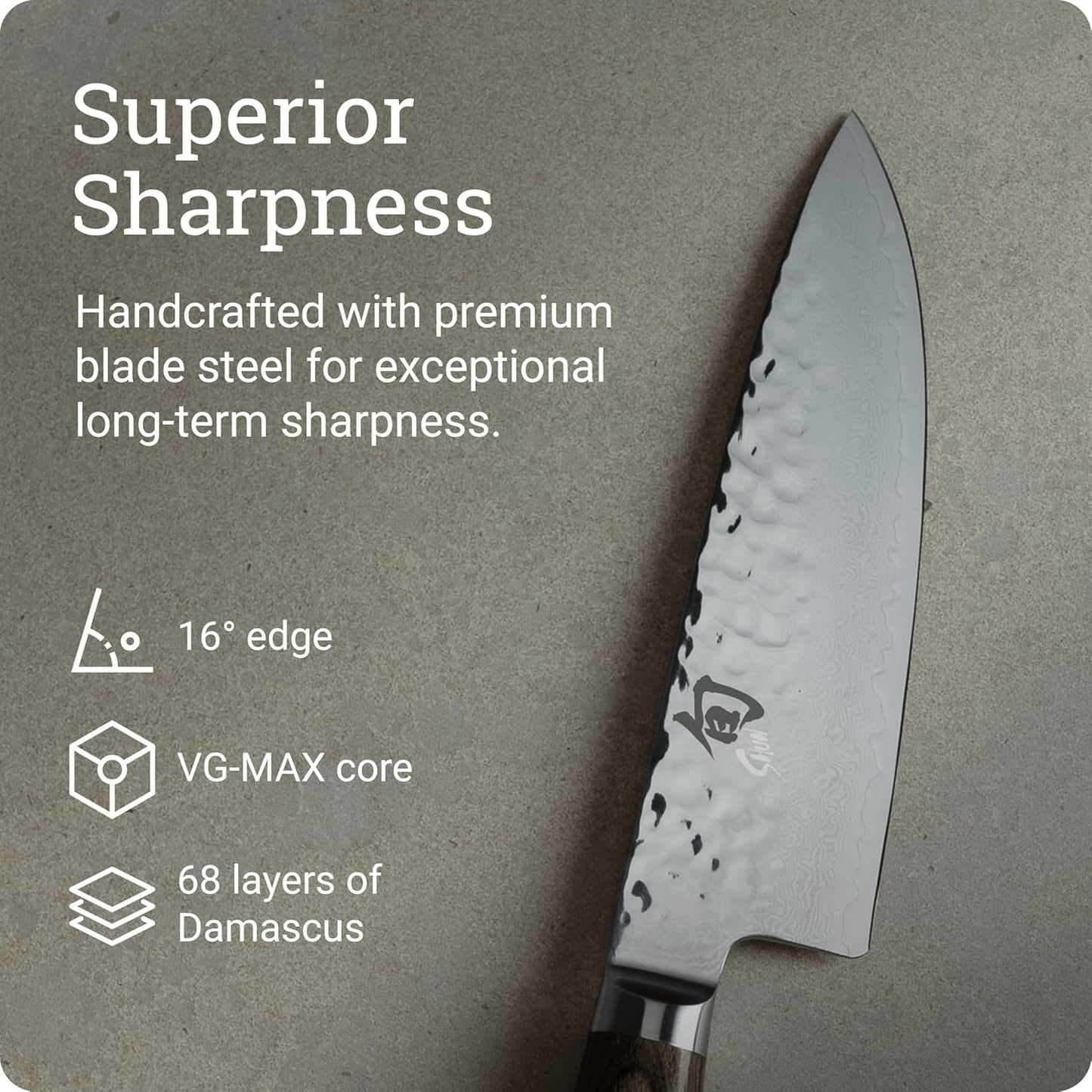 Premier Blonde 6" Chef's Knife | Handcrafted Japanese Kitchen Knife, VG-MAX Core, Damascus Stainless Steel Cladding, Pakkawood Handle