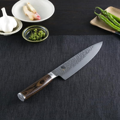 Premier Blonde 6" Chef's Knife | Handcrafted Japanese Kitchen Knife, VG-MAX Core, Damascus Stainless Steel Cladding, Pakkawood Handle