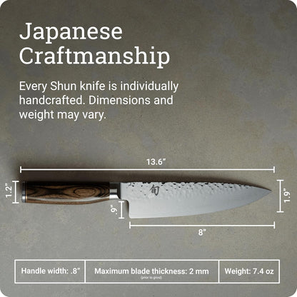 Premier Blonde 6" Chef's Knife | Handcrafted Japanese Kitchen Knife, VG-MAX Core, Damascus Stainless Steel Cladding, Pakkawood Handle