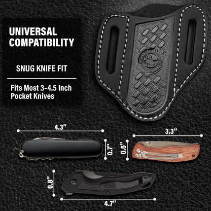 Red Scorpion Handmade Leather Knife Sheath for Belt - EDC Belt Holster for Folding Knife, Leather Sheath for Pocket Knife, Compact EDC Tools Carrier for Outdoor Activities