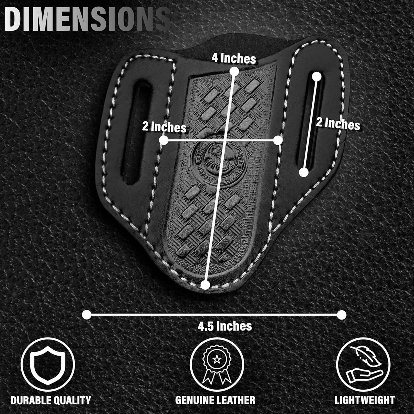 Red Scorpion Handmade Leather Knife Sheath for Belt - EDC Belt Holster for Folding Knife, Leather Sheath for Pocket Knife, Compact EDC Tools Carrier for Outdoor Activities