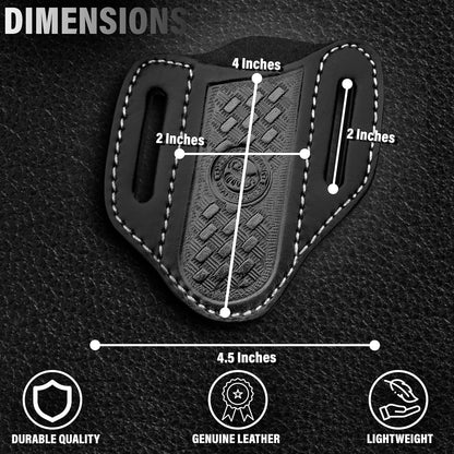 Red Scorpion Handmade Leather Knife Sheath for Belt - EDC Belt Holster for Folding Knife, Leather Sheath for Pocket Knife, Compact EDC Tools Carrier for Outdoor Activities