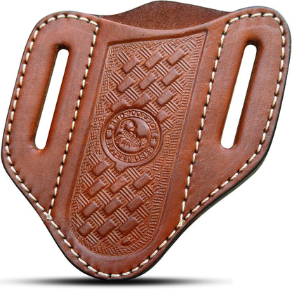 Red Scorpion Handmade Leather Knife Sheath for Belt - EDC Belt Holster for Folding Knife, Leather Sheath for Pocket Knife, Compact EDC Tools Carrier for Outdoor Activities