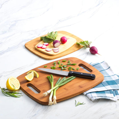 Bamboo Cutting Board 3-Pack, Eco-Friendly Knife-Friendly Boards, 6x9-Inch, 9x12-Inch, 11x15-Inch, Durable and Moisture Resistant, Perfect for Food Prep and Serving