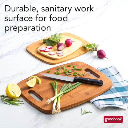 Bamboo Cutting Board 3-Pack, Eco-Friendly Knife-Friendly Boards, 6x9-Inch, 9x12-Inch, 11x15-Inch, Durable and Moisture Resistant, Perfect for Food Prep and Serving