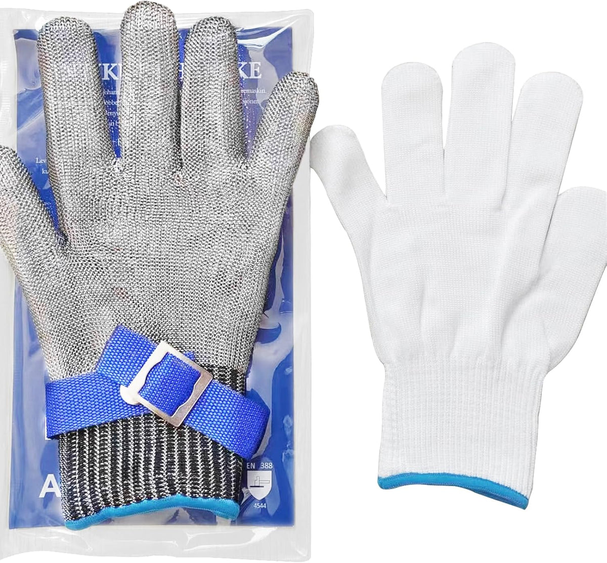 Cut Resistant Glove, Stainless Steel Mesh Metal Glove, Food Grade for Kitchen Cooking, Butcher Meat Cutting (XL), X-Large, Silver Gray