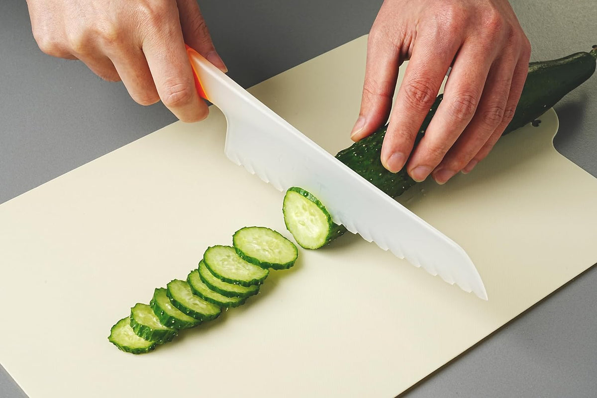 Plastic Lettuce Knife set of 2, 30cm/11.8 inch Salad Knife for Veggies & Fruit, Bread, Cake, Children's Safe