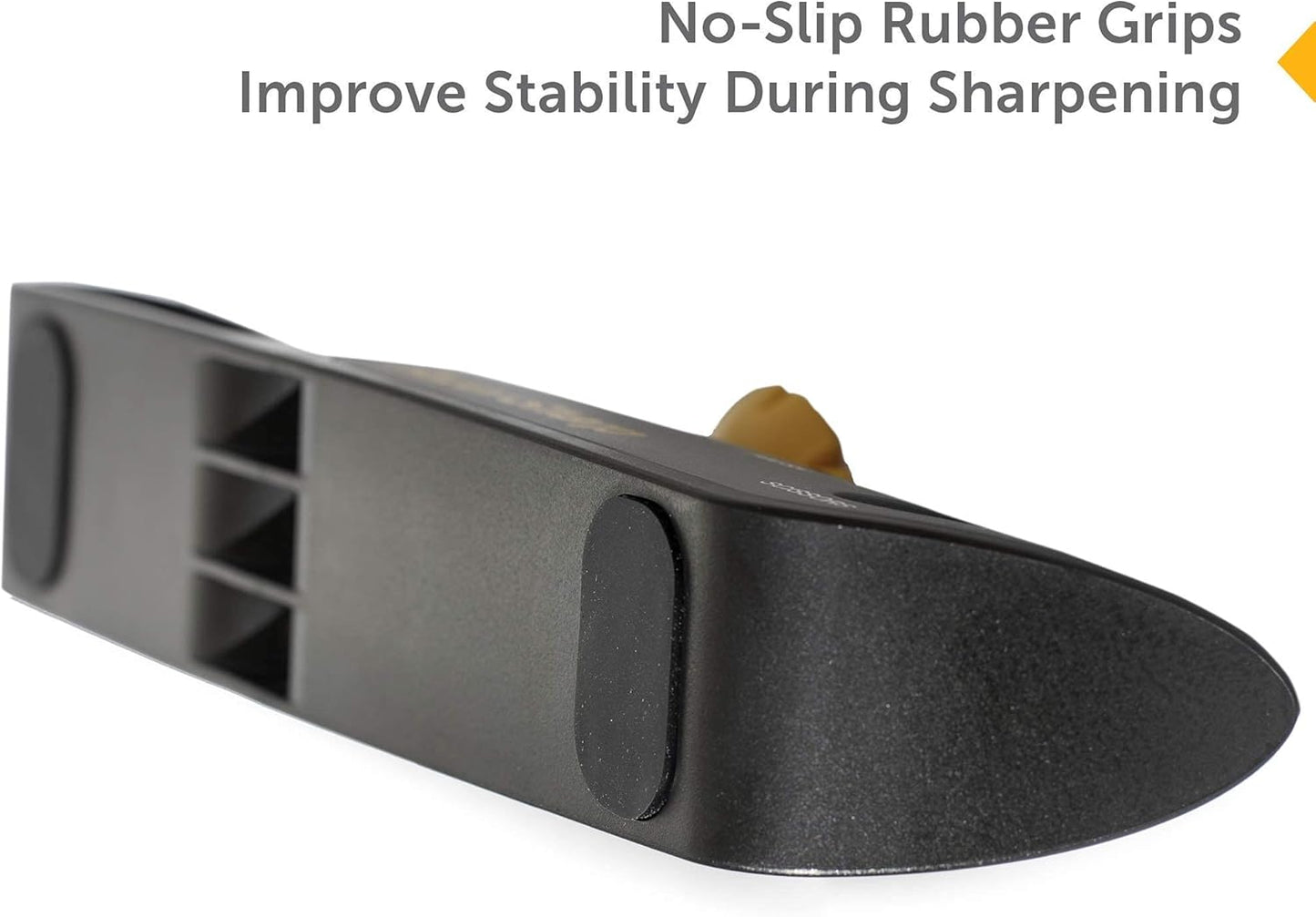 ™ Knife & Scissor Sharpener | Adjustable 14-24 Degree Angle Guide | Diamond-Coated Ceramic Whetstones, Works for Kitchen Knives & Professional Chefs, Sturdy Grip & Non-Slip Rubber for Safety