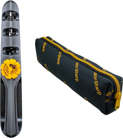 ™ Knife & Scissor Sharpener | Adjustable 14-24 Degree Angle Guide | Diamond-Coated Ceramic Whetstones, Works for Kitchen Knives & Professional Chefs, Sturdy Grip & Non-Slip Rubber for Safety
