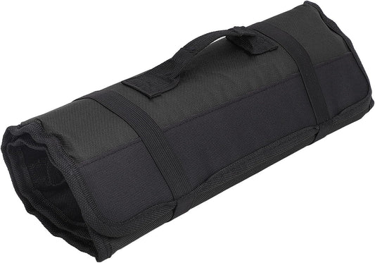 Chef Knife Bag 20 Slots Folding Portable Cutlery Knives Holders Protectors, Multifunctional Knives Holders Protectors Roll Storage Bag for Home Kitchen Travel Camping (Black)
