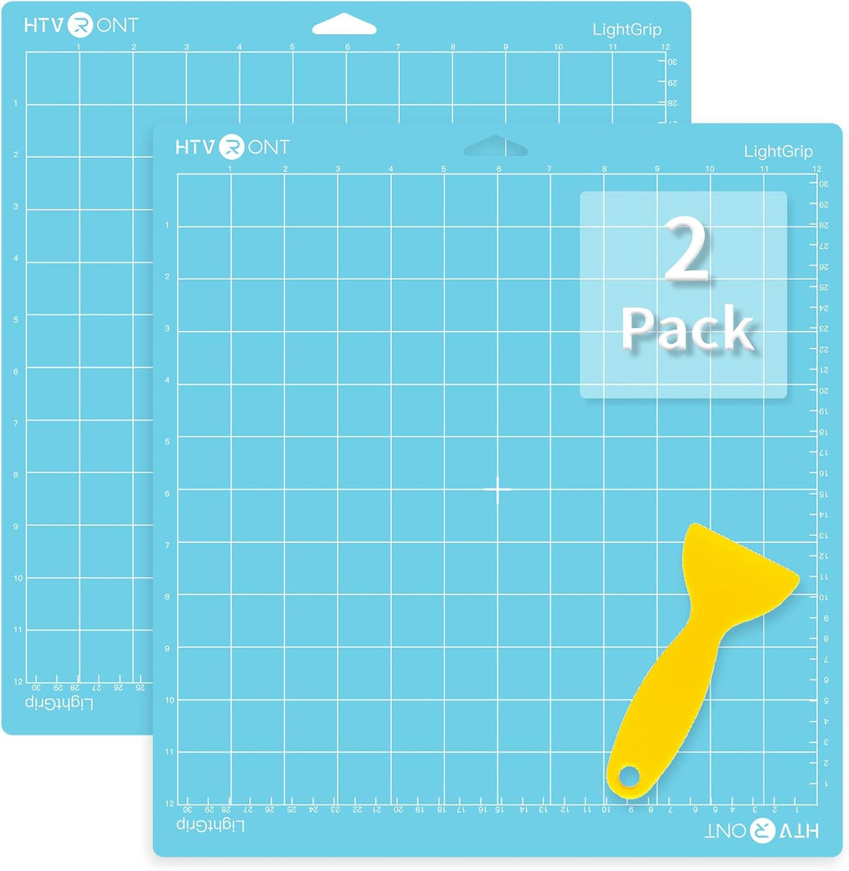 Light Grip Cutting Mat 12x12, 2 Pack, Quilting & Crafting | Compatible with Cricut Maker 4/3/Maker, Explore 5/4/3, Air 2/One, Light Adhesive Sticky Quilting, Vinyl Crafts