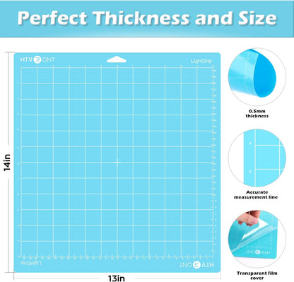 Light Grip Cutting Mat 12x12, 2 Pack, Quilting & Crafting | Compatible with Cricut Maker 4/3/Maker, Explore 5/4/3, Air 2/One, Light Adhesive Sticky Quilting, Vinyl Crafts