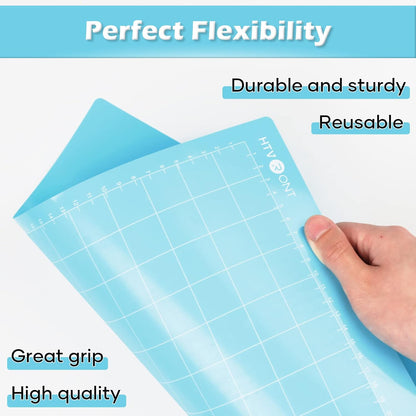Light Grip Cutting Mat 12x12, 2 Pack, Quilting & Crafting | Compatible with Cricut Maker 4/3/Maker, Explore 5/4/3, Air 2/One, Light Adhesive Sticky Quilting, Vinyl Crafts