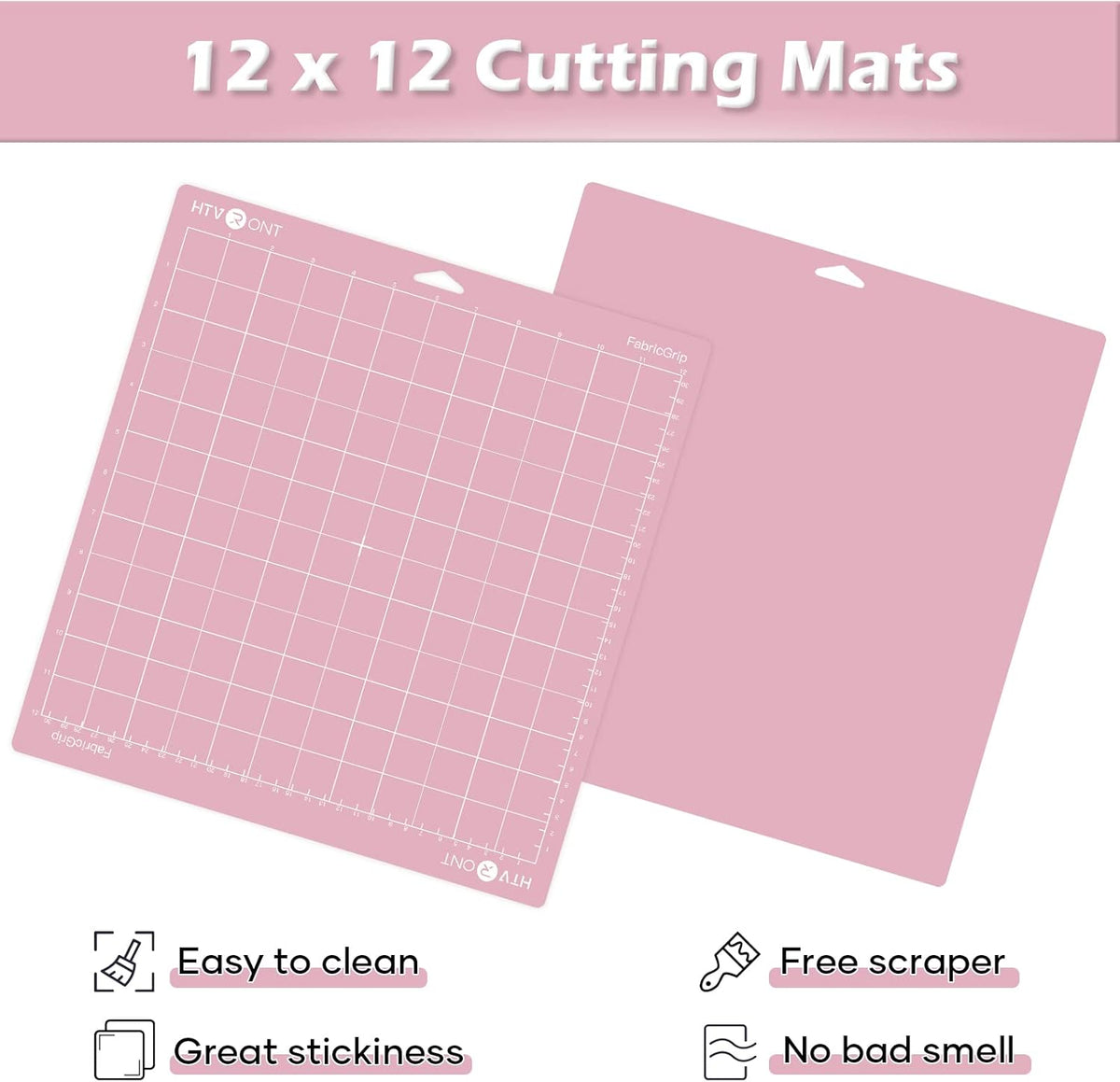 Light Grip Cutting Mat 12x12, 2 Pack, Quilting & Crafting | Compatible with Cricut Maker 4/3/Maker, Explore 5/4/3, Air 2/One, Light Adhesive Sticky Quilting, Vinyl Crafts