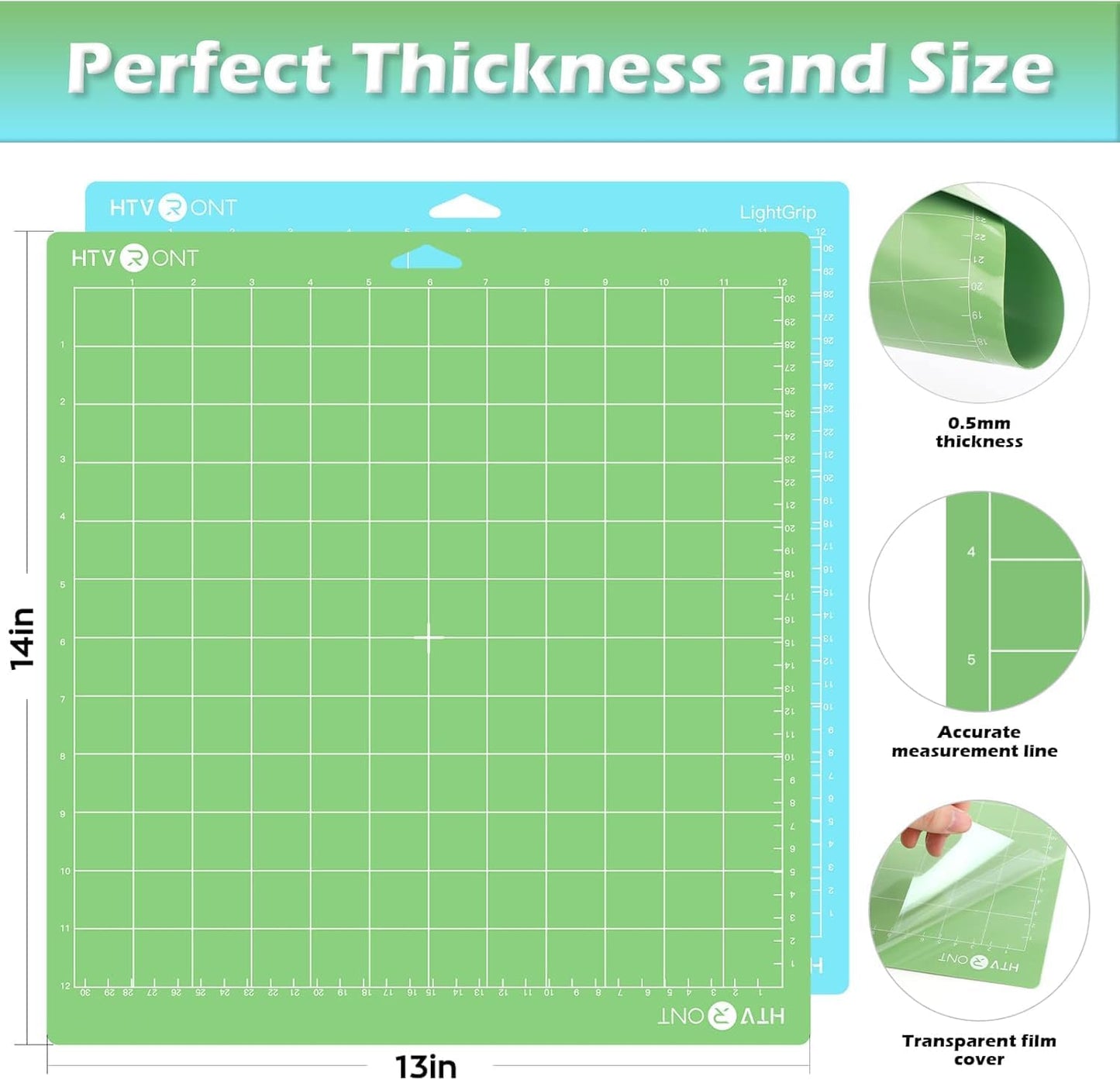 Light Grip Cutting Mat 12x12, 2 Pack, Quilting & Crafting | Compatible with Cricut Maker 4/3/Maker, Explore 5/4/3, Air 2/One, Light Adhesive Sticky Quilting, Vinyl Crafts