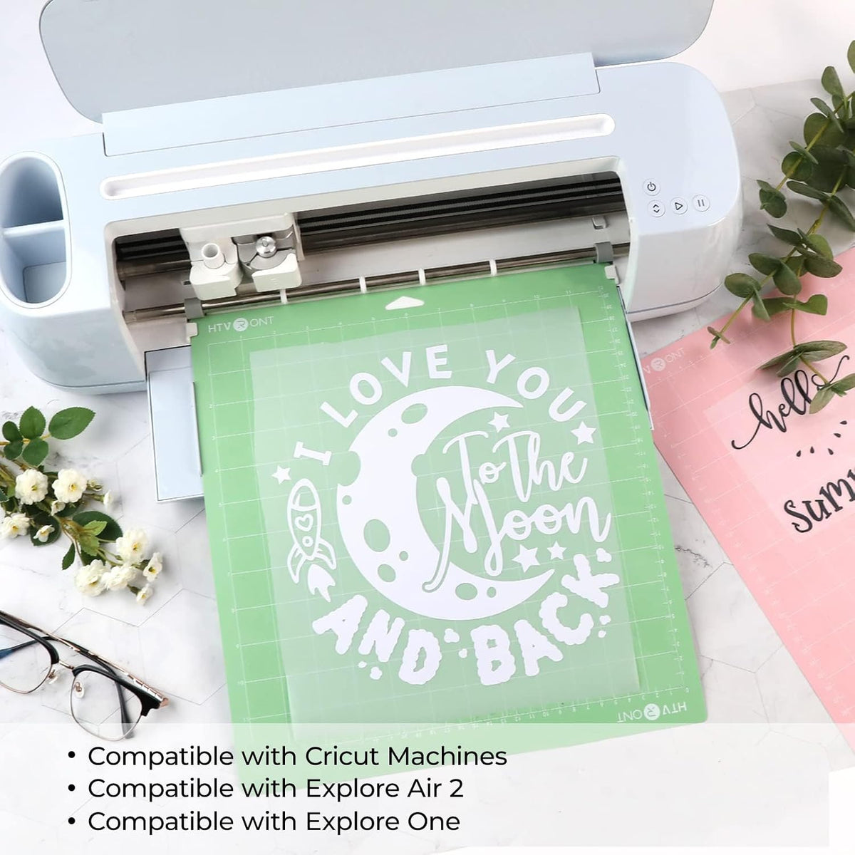 Light Grip Cutting Mat 12x12, 2 Pack, Quilting & Crafting | Compatible with Cricut Maker 4/3/Maker, Explore 5/4/3, Air 2/One, Light Adhesive Sticky Quilting, Vinyl Crafts