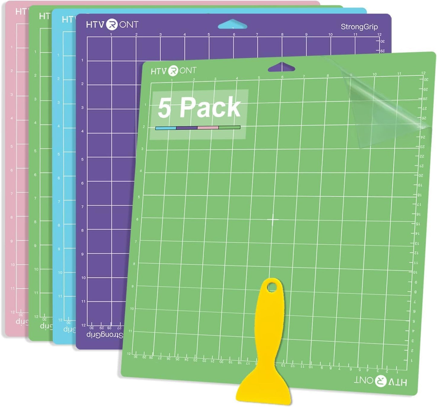 Light Grip Cutting Mat 12x12, 2 Pack, Quilting & Crafting | Compatible with Cricut Maker 4/3/Maker, Explore 5/4/3, Air 2/One, Light Adhesive Sticky Quilting, Vinyl Crafts