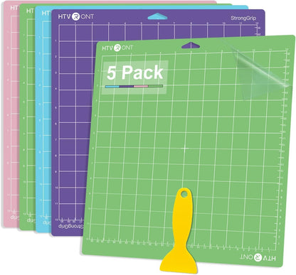Light Grip Cutting Mat 12x12, 2 Pack, Quilting & Crafting | Compatible with Cricut Maker 4/3/Maker, Explore 5/4/3, Air 2/One, Light Adhesive Sticky Quilting, Vinyl Crafts