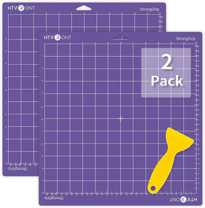 Light Grip Cutting Mat 12x12, 2 Pack, Quilting & Crafting | Compatible with Cricut Maker 4/3/Maker, Explore 5/4/3, Air 2/One, Light Adhesive Sticky Quilting, Vinyl Crafts