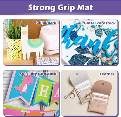 Light Grip Cutting Mat 12x12, 2 Pack, Quilting & Crafting | Compatible with Cricut Maker 4/3/Maker, Explore 5/4/3, Air 2/One, Light Adhesive Sticky Quilting, Vinyl Crafts