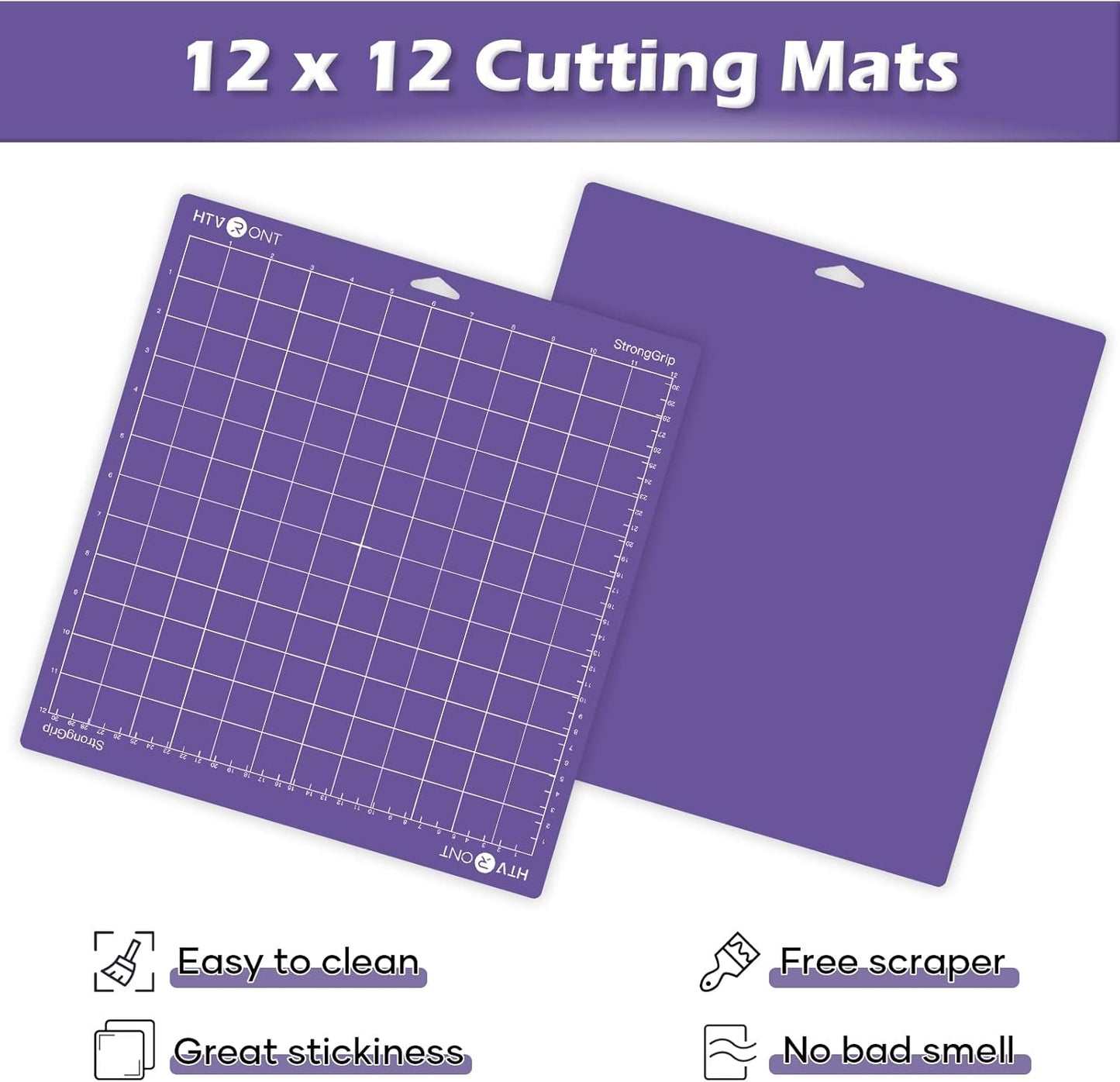 Light Grip Cutting Mat 12x12, 2 Pack, Quilting & Crafting | Compatible with Cricut Maker 4/3/Maker, Explore 5/4/3, Air 2/One, Light Adhesive Sticky Quilting, Vinyl Crafts
