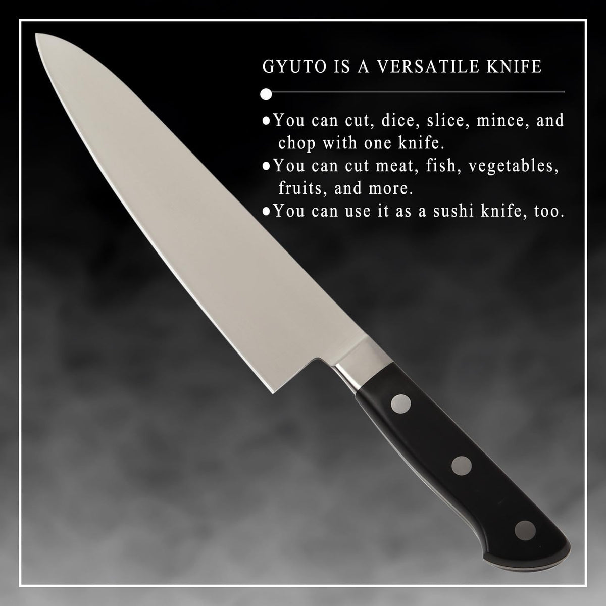 Japanese Chef Knife Premium Molybdenum Stainless Steel, Gyuto 9.5-inch (240mm)