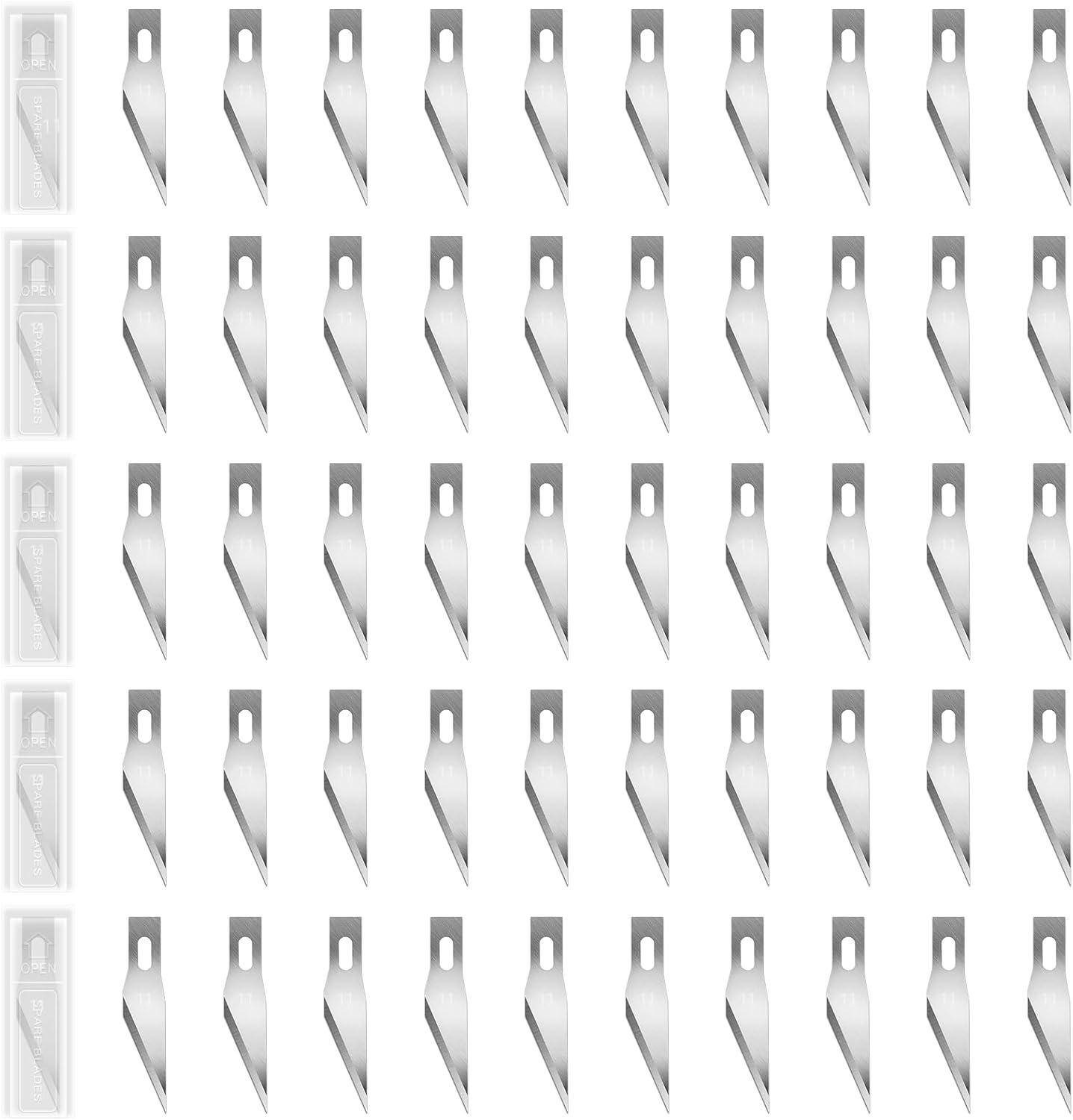 10Pcs Silver Exacto Knife Bulk Set, Stainless Steel Precision Hobby Knifes with Non-slip Handle and Protective Covers for Pumpkin Carving Scrapbooking, Model Buliding, Trimming, Cutting