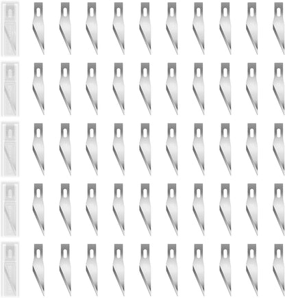 10Pcs Silver Exacto Knife Bulk Set, Stainless Steel Precision Hobby Knifes with Non-slip Handle and Protective Covers for Pumpkin Carving Scrapbooking, Model Buliding, Trimming, Cutting